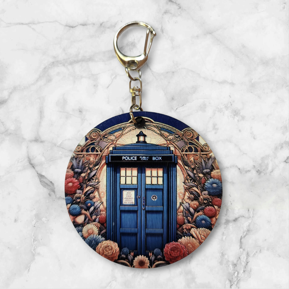 Doctor Who TARDIS Nouveau Floral Kechain Bag Clip Dr Who